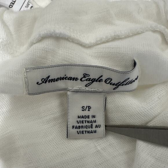 American Eagle Top Women Small Indie Bella Y2K Graphic Tee Tie Back Twilightcore - Picture 11 of 16